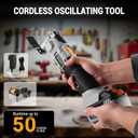 20V Cordless Oscillating Tool with Battery, Brushless Variable Speed Oscillating Multi-Tool with 3 Oscillation Angle, 25 Accessories, Ideal for Cutting, Sanding, Grinding, Scraping & More