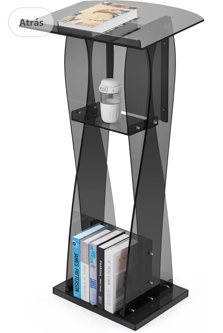 HODLBIT Upgraded Acrylic Podium Stand, Pulpits for Churches, 47.5inch Modern Lecterns & Podiums with Storage Shelf for Classroom, Weddings, Professional Presentation Podiums, Easy Assembly