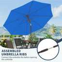 PatioKingdom 11FT Patio Umbrella,Outdoor Umbrella with Push Button Tilt and Crank,Market Table Umbrella with 8 Sturdy Fiberglass Ribs UV Protection