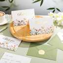 Thboxes 50 Pack Thank You Cards with Envelopes, 4x6 Inch Teacher Appreciation Cards with Stickers, Thank You Card Bulk Blank Card for Graduation, Teacher's Day, Mother's Day, Wedding, Baby Shower