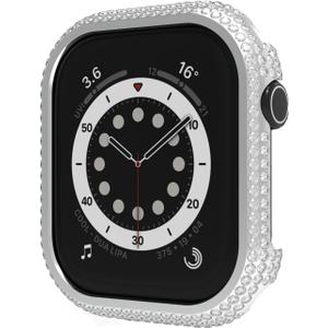 Compatible with Apple Watch Series 11 10 46mm Bling Cover, Sparkly Rhinestone Diamond Case Bezel for iWatch S11 S10,46mm,Silver
