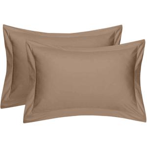 Cotton Metrics Heavy Quality King Pillow Shams Set of 2 Taupe 600TC 100% Organic Cotton Taupe Pillow Shams King Size 20X36 Decorative Pillow Cover with 2 Inch Flang