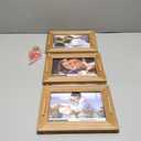 DLQuarts 5x7 Hanging Picture Frames Collage Wall Decor, 3-Opening Photo Frames 5x7 without Mat & 3.5x5 with Mat, Rustic Wood, Carbonized Black (5x7 (1-Pack)