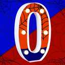Spider Light up Numbers Spider Birthday Decorations Happy Birthday Light up Sign for Spider Decorations Spider Party Favors Spider Birthday Party Supplies (Number 0)