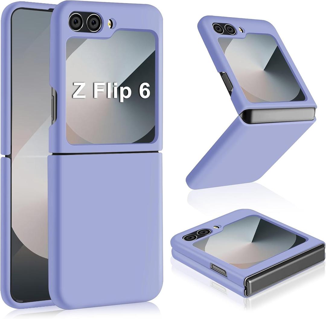 Z Flip 6 Liquid Silicone Case for Samsung Galaxy Z Flip6 5G, Slim Case for Women, Soft Gel Rubber Ultra Thin Cases Silky Touch Anti-Scratch Shockproof Protective Cover for Samsung Z Flip 6 5G (Purple)