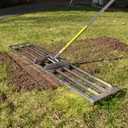Rocklin Lawn Leveling Rake | Levelawn Tool | Level Soil or Dirt Ground Surfaces Easily | 48 x 10 Ground Plate | 78 Extra Long Handle | Stainless Steel (48 Inches)