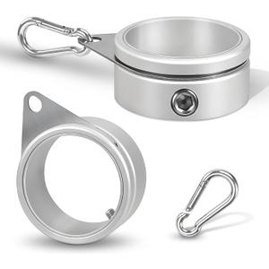 Anovo Flag Pole Rings, Flagpole Rings Aluminum Alloy 360 Rotating Anti Wrap Flag Mounting Spinning Ring Clips for 1.75-2.02 Inch Diameter Flagpole (2 Inch -Pack of 2, Matte Silver)