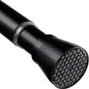 Black Shower Curtain Rod 40-73 inch Black Shower Rod Tension Curtain Rod No Drilling Shower Curtain Rods Spring Tension Shower Rods for Bathroom (45-77)