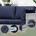 8 pcs Outdoor Cushion Slipcovers Outdoor Patio Cushions Covers Replacement Waterproof with Zipper w/3 Seat Cushion Covers and 5 Backrest Pillow Covers, Covers Only