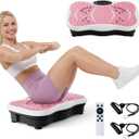 Vibration Plate Exercise Machine for Lymphatic Drainage, 180 Speeds Vibrating Fitness Platform for Full Body Workout and Weight Loss, 300 Lbs Capacity with Resistance Bands and Bluetooth for Women Men