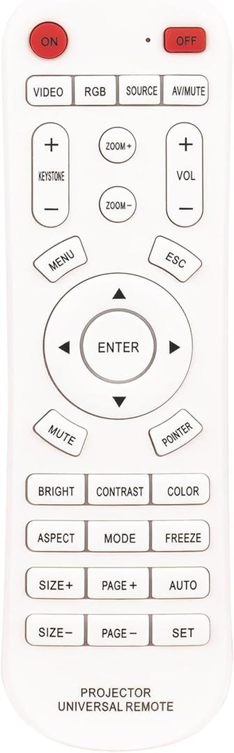 Universal Projector Remote Controllor, Replacement Compatible with Most Epson/Optoma/Samsung/Panasonic/Viewsonic/Infocus/Benq/Sanyo/NEC/Toshiba/Sony/Hitachi/Ricon/Mitsubishi Projectors