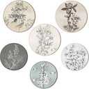 Barydat 6 Pieces Boho Plant Wall Art Decor Wooden Boho Farmhouse Rustic Bohemian Wall Hanging for Bedroom Living Room Office(Round,8 Inch, 10 Inch)