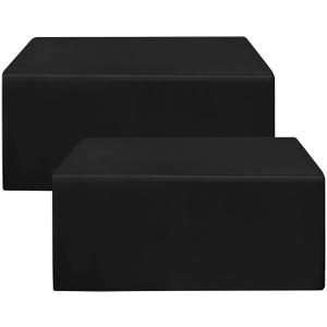 HolidayIdeas Fitted Black Tablecloths - 72 x 30 Inch - 2 Pack Rectangle Table Clothes for 6 Foot Tables, Polyester Fabric Table Cover for Trade Show, Craft Show, Parties, Birthday, Wedding