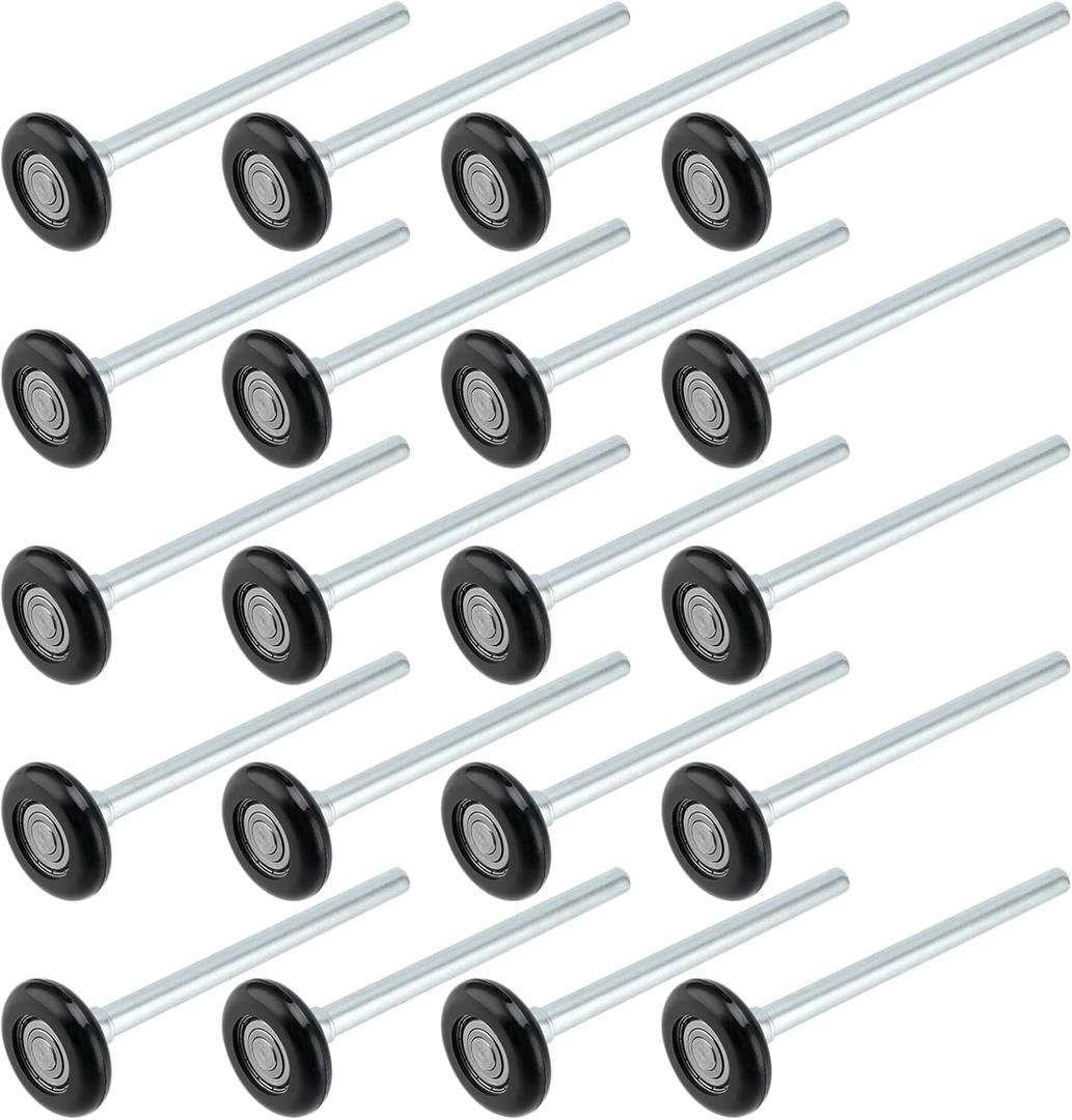 SHEUTSAN 20 Pack 2 Inch Black Nylon Garage Door Rollers, Nylon Sealed Garage Door Rollers with 7" Stem, Quiet Garage Rollers Replacement Door Wheels for 2" Track, 6200-2RS Precision Bearings