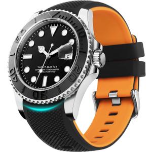 Fullmosa 22mm 20mm 24mm Silicone Watch Bands No Gaps Compatible for Samsung Galaxy Watch 7 6 5 4 3,Galaxy Watch 46mm 42mm,Garmin (Black+Orange) Fullmosa 22mm 20mm 24mm Silicone Watch Bands No Gaps Compatible for Samsung Galaxy Watch 7 6 5 4 3,Galaxy Watch 46mm 42mm,Garmin (Black+Orange)