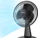 PELONIS Table Fan 12-Inch, 120 Oscillating Table Fan Small Portable Electric Plug-In Desk Fan with 3-Speeds, 126 Adjustable Tilt Head for Bedroom and Office Black
