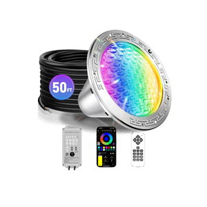CAtArt 120V LED RGBW Color Change Pool Light for Inground Pools,10 Inch 35W Inground Pool Light with 50ft Cord,Controller,Remote and APP Control Fit for 10" Large Wet Niches