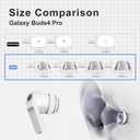 Premium Multi-Flange Eartips for Galaxy Buds4 Pro (White, Mixed(SML)) Always Fits, Never Slips