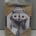 Framed Raccoon Bathroom Wall Art, Funny Black and White Raccoon with Toilet Paper Roll Glasses Canvas, Whimsical Animal Bathroom Decor, 8x10 Inches, for Bathroom Powder Room Spa