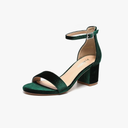 Amoji Women's 2.5 Inch Low Heel Ankle Strap Dressy Sandals 301 Size 40