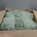 Faux Rabbit Fur Bubble Green Throw Blanket Heavy Warm Thick Furry Fuzzy Bed Blanket Sage Green Fluffy Long Shaggy Plush Blanket for Couch Bed Sofa Chair Living Room, 90 x 90 Inches