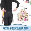 Rustic Deer Apron for Women with American Flag,28x33in,Patriotic Kitchen Aprons with 2 Pockets,Oxford Fabric,Wildlife Adjustable Apron for Cooking Baking Gardening Chef,Gifts for Mom Wife