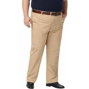 Mens Classic Fit Golf Pants Stretch Dress Pants 30'' Lightweight Casual Suit Pants with Pockets (44W x 30L Big Tall, Khaki-big&tall)