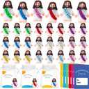 24 Pack Little Jesus Figurines Toys Set Jesus Love You Mini Rubber Toys Includes 24pcs Organza Bag and Gift Cards Perfect for Kids Sunday School Baptism Gifts Party Favor