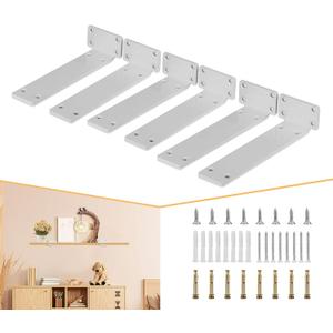 CLT Shelf Bracket( White) , 8 Quarter Inch (1/4") Thick- Max Load: 220 lb Rustic Industrial Modern Farmhouse Heavy Duty Bracket for DIY Table Bench, Pack of 6 CLT Shelf Bracket( White) , 8 Quarter Inch (1/4") Thick- Max Load: 220 lb Rustic Industrial Modern Farmhouse Heavy Duty Bracket for DIY Table Bench, Pack of 6