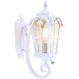 LONEDRUID Dusk to Dawn Sensor Outdoor Porch Light White Exterior Wall Lantern Modern Outside Sconce Lighting Fixtures Waterproof Wall Mount Lamp for House Garage Patio Entryway