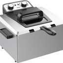 Vexon 5 Liters/21 Cups Deep Fryer, Electirc Deep Fryer with Baskets Home Use, 1800-Watt, Adjustable Temperature, Viewing Window (One Big Frying Basket, Stainless Steel, 5 Liters/21 Cups Oil Capacity)