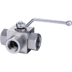 Taixin High Pressure 3 Way Ball Valve 1/2 inch NPT Female Hydraulic Ball Valve L-Bore KHB3K Type Hydraulic Valve