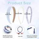 Giantree 7 Pack Headbands for Women Girls, Non Slip Floral Padded Headbands, Cute Pearl Headband for Girls Vintage Wide Headband