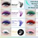 DIY Cluster Eye Lash Kit with Lash Bond and Seal, 30D and 40D, Assorted Lengths 10mm-16mm, Multicolor,, CURL