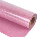 guangyintong Glitter Pink Heat Transfer Vinyl HTV Rolls, 12" x 8ft Iron on Vinyl for T-Shirts, Glitter Pink HTV Vinyl for All Cutter Machines Easy to Cut & Weed for Heat Vinyl Design