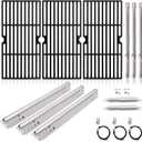 Adviace Grill Replacement Parts for Charbroil Advantage 3 Burner 463343015, 463370015, 463335115, 463344015, Cast Iron Grill Grates, Heat Plate Shields, Burners, Adjustable Carryover Tubes, Igniters.