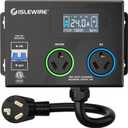 Smart Dryer Splitter for EV and Dryer, 240V Auto Power Switch for Dryer Outlet, 3-Color LED Ring, 3.4 in LCD Display, No Rewiring Needed, ETL Certified (24 Amp, NEMA 10-30)