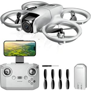 Drone with Camera 1080HD Features One Key Takeoff/Landing, Altitude Hold, Headless Mode, 3D Flips, Trajectory Flight3 Speed Modes, Easy to Fly for Beginners, Silver Gray