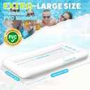 Large Inflatable Ice Serving Bar for Food, Drinks, Salad, Floating Buffet Cooler Tray with Drain Plug for Pool Party, BBQ, Picnic, Camping, Beach, and Outdoor Supplies, 51.5"L x 24.5"W x 4.5"H