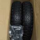 4.80/4.00-8 Tire, 14.5" Flat Free Wheelbarrow Tire and Wheel, 5/8" 3/4" Bearings Solid Replacement Tires, 3" -7" Centered Hub, Universal Fit 3.50/3.00-8, 4.00-6 Trolley Dolly Go Kar, 2 Pack