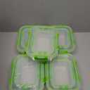 C CREST Glass Containers for Food Storage with Lids, [10-Pack] Meal Prep Containers for Kitchen, Home Use, BPA Free (Green)