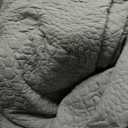 PHF Marshmallow Puff Comforter Set Queen Size, 3 Pieces Ultra Soft Lightweight Bedding Set for All Season, Pattern Textured 1 Comforter with 2 Pillow Shams, Light Grey