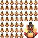 50 Pcs Thanksgiving Pumpkin Mini Turkey Figurines Tiny Thanksgiving Fall Pumpkin Maple Leaf Resin Turkey to Hide and Seek Fall Harvest Rubber Figures for Autumn Table Centerpiece