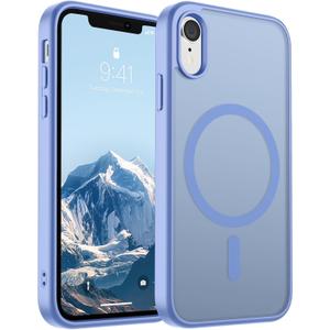 SUPFINE Magnetic for iPhone XR Phone Case(Compatible with MagSafe)(Military Grade Drop Protection) Slim Translucent Matte Shockproof with Anti-Fingerprint Phone Case,Blue Purple