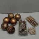 JORNOY 179PCS Christmas Tree Ornaments, Shatterproof Plastic Decorative Baubles for Xmas Tree Decor Home Party Christmas Decorations with Lanyard, Brown 