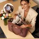LOVEVOOK Laptop Tote Bag for Women, 15.6 Inch Waterproof Leather Work Computer Bag, Large Business Office Briefcase Shoulder Handbag Purse Gifts for Women