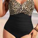 Aqua Eve Plus Size One Piece Swimsuit - Women's Tummy Control Bathing Suit Retro Full Coverage Swimwear 2025 (Size 22W)