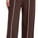 Auriviz Sweat Pants for Women Straight Leg Sweatpants Interior Drawstring Pants with Adjustable Leg Cuffs, M