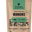 Vital Essentials Freeze Dried Minnows Cat Treats | Single Ingredient | Premium Quality | Grain Free, Healthy Treats for Cats, 1 oz Bag (EXP 03/19/28)