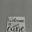 Funny Office Cubicle Desk Decor Wooden Sign, Funny Office Decoration for Work Women Men, Gifts for Coworker Colleague Boss, Welcome To My Cube